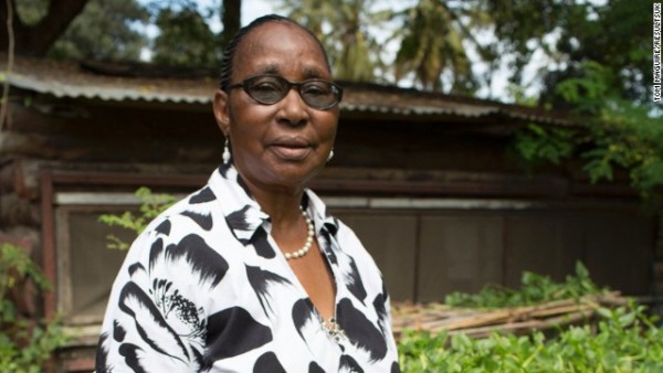 Freda Chale, founder of RESEWO, stops for a portrait at community garden in Dar es Saalam, Tanzania.