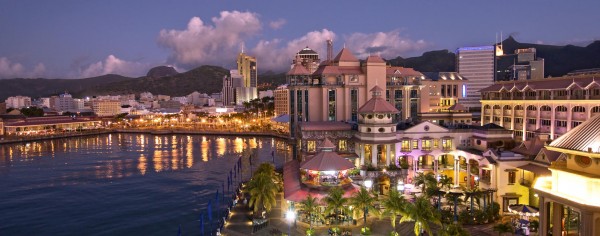 Night birds eye view of Port Louis, Mauritius