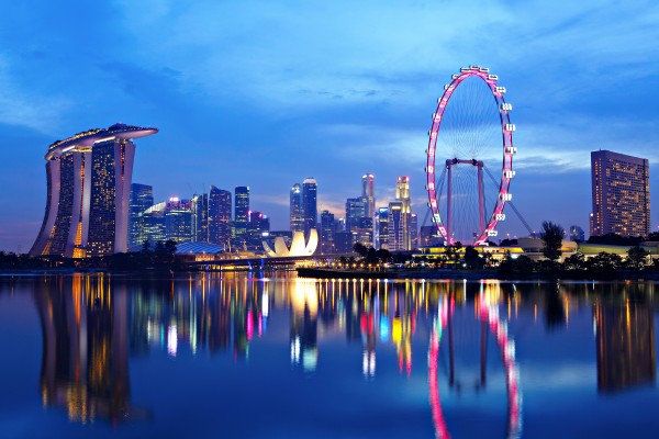 View by night of Singapore's skyline