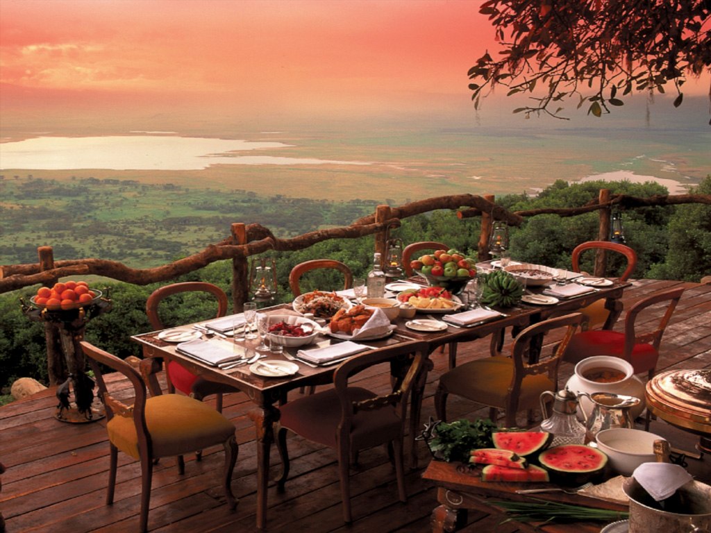 Photo of a set table at a restaurant in Tanzania