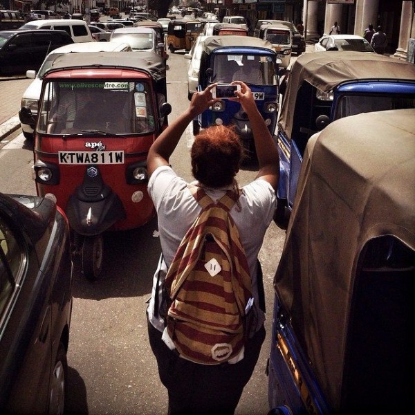 Among the tuk tuks. Lynn Shiyayo (@lynnshiyayo) risks life and limb in Mombasa traffic to get the shot.